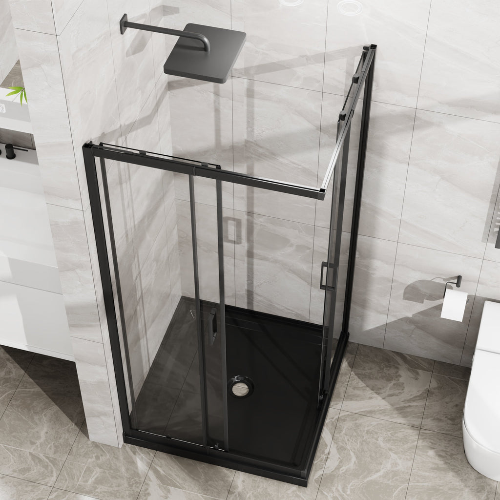 36" x 36" x 72" Corner Sliding Shower Door with Tempered Glass