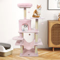 58" Multi-Level Cat Tree Soft Plush Cat Tower with Padded Top Perch