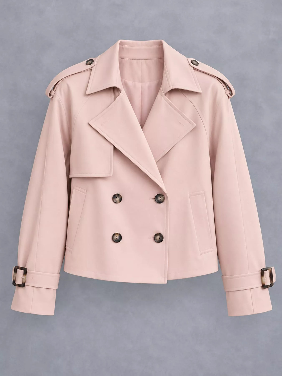 Double-Breasted Cropped Trench Outerwear