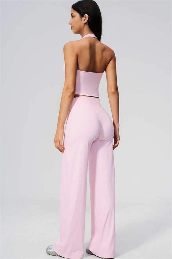 The Twirl Wide Strap Halter Crop Top