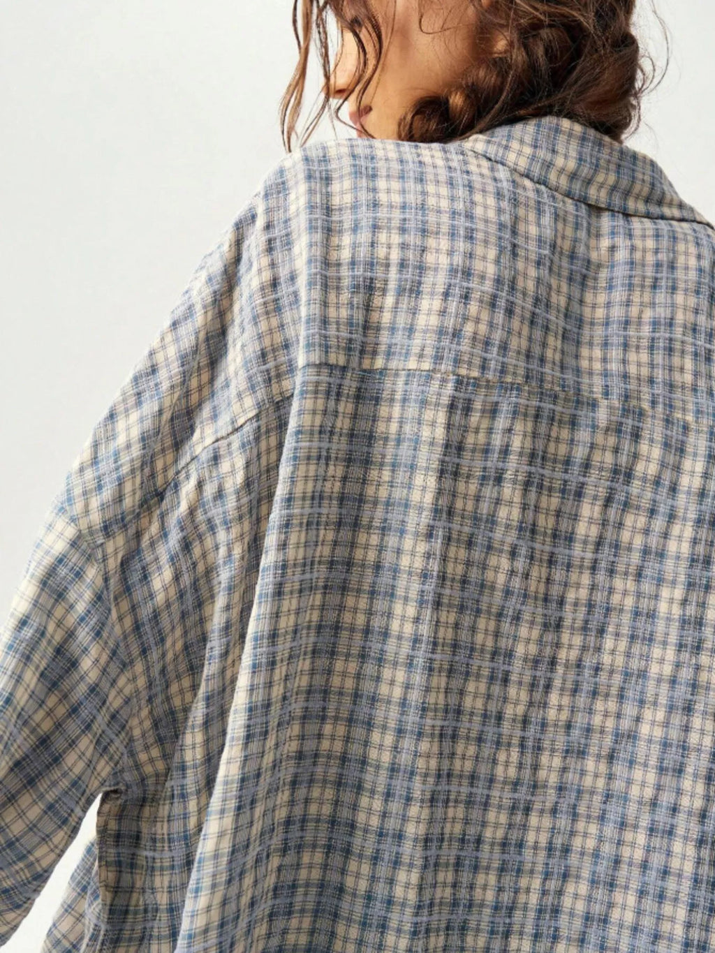 Oversized Plaid Button-Down Shirt