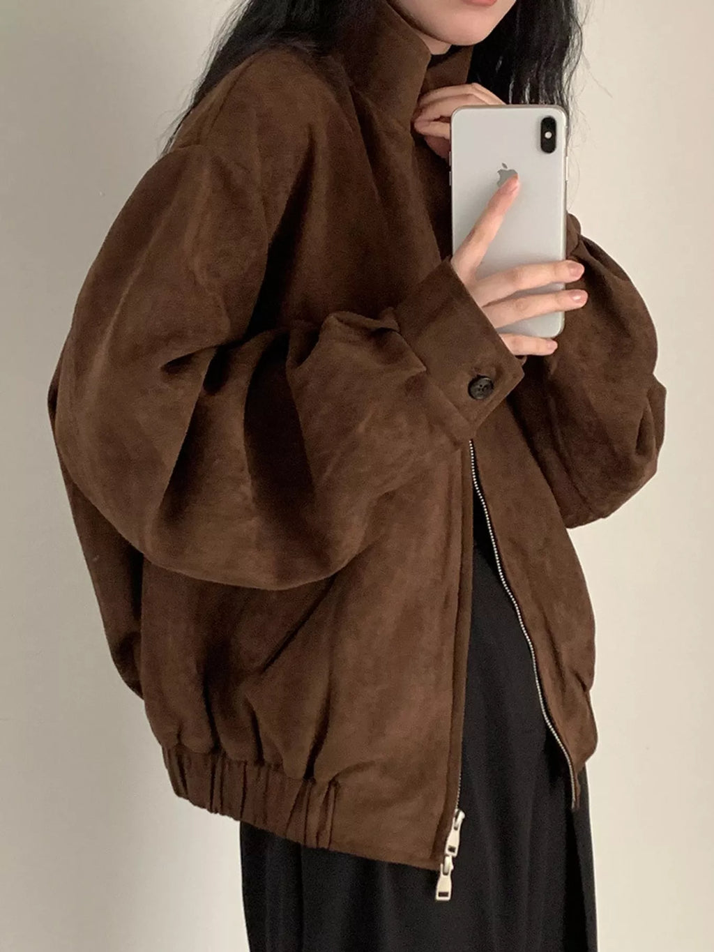 Stand Collar Zip Up Jacket