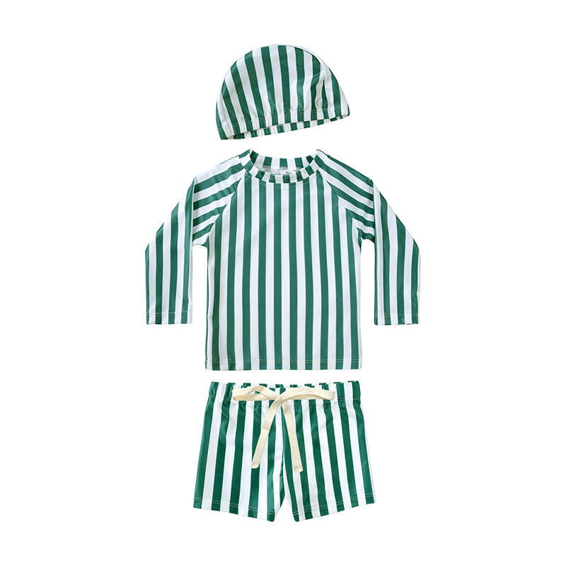 Kids Long-sleeve Sun-protective Two-piece Swimsuit