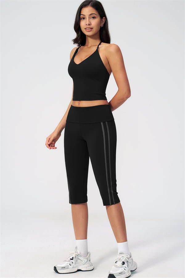 The Evoke Crop Top Capri Leggings 2-Piece Set