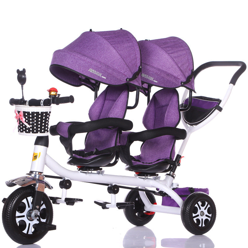 Lightweight Twin Baby Tricycle Stroller