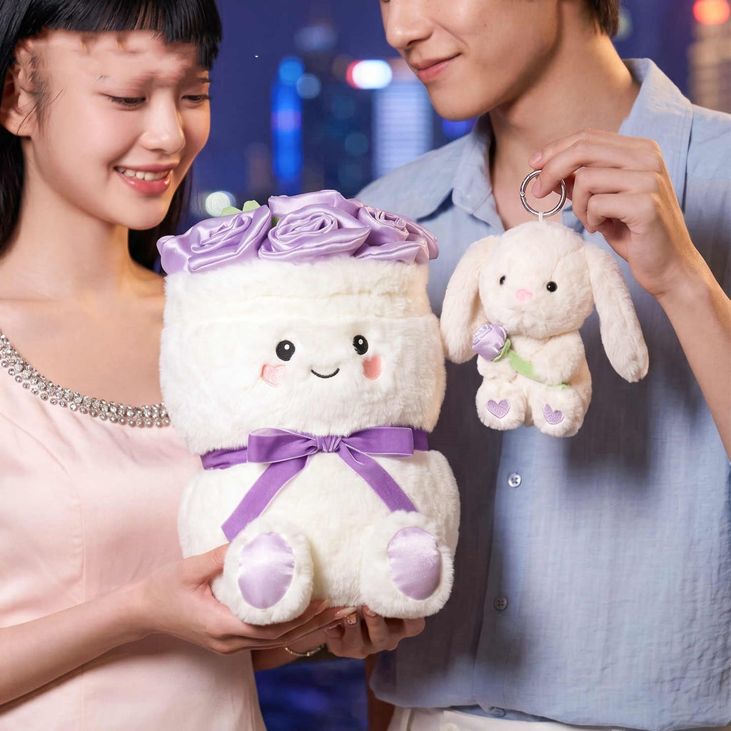 Rose-flavored Custard Sheep Doll Rose Bouquet Set