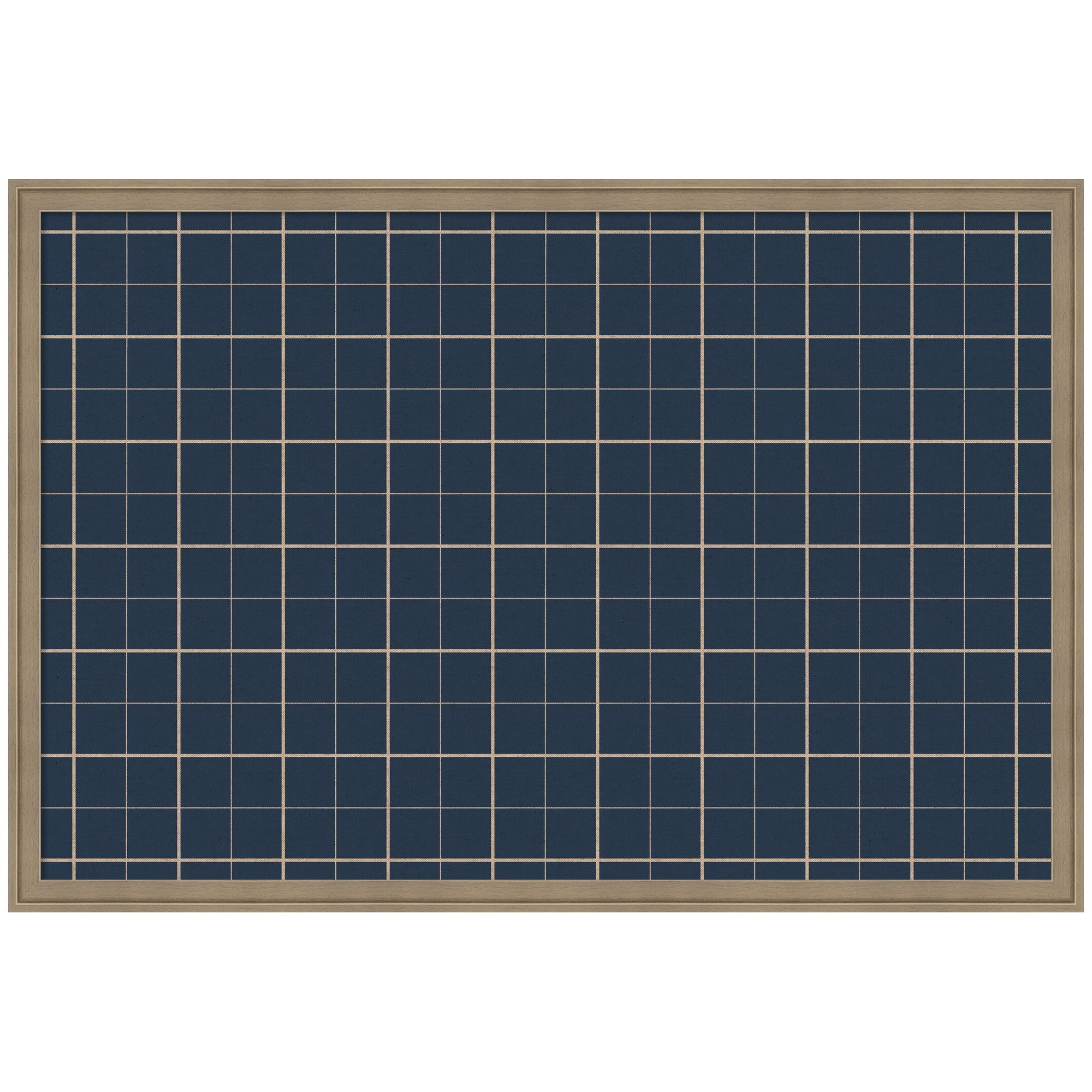 Framed Fabric Pinboard Navy Blue Plaid Wall Organization
