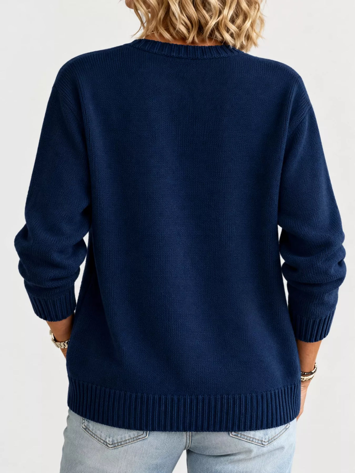 Full Size Button-Down Knit Cardigan Plus Size