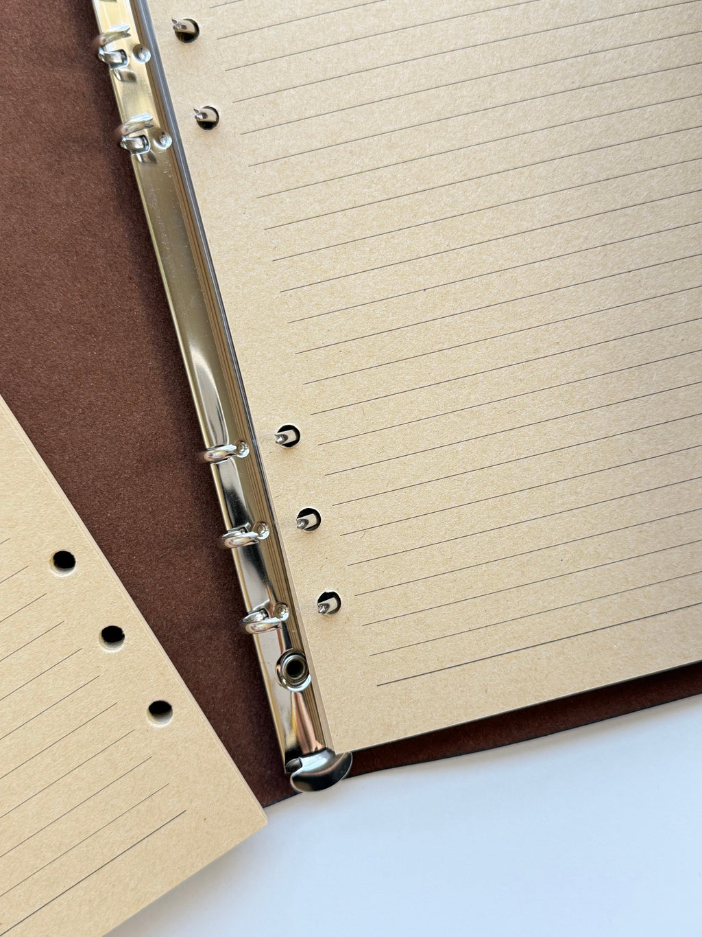 Brown A5 Vintage Faux Leather Binder Notebook