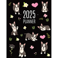 Boston Terrier Planner 2025: Daily Organizer: January-December (12 Months) Cute Dog Year Scheduler with Pretty Pink Hearts - Paperback