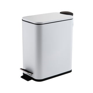 5L Slim Rectangular Pedal Bin with Soft Close Lid for Kitchen and Bathroom Use