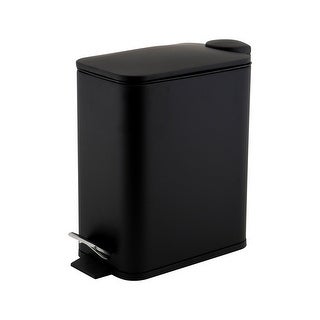 5L Slim Rectangular Pedal Bin with Soft Close Lid for Kitchen and Bathroom Use