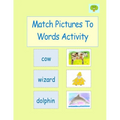 Match Pictures To Words Activity - Paperback