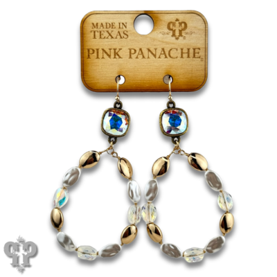 Oval bead teardrop earring with crystals from Swarovski®