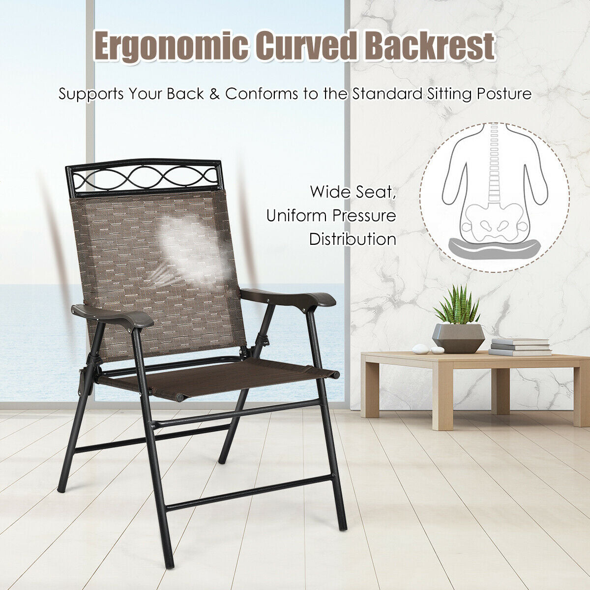 Set of 4 Patio Folding Chairs