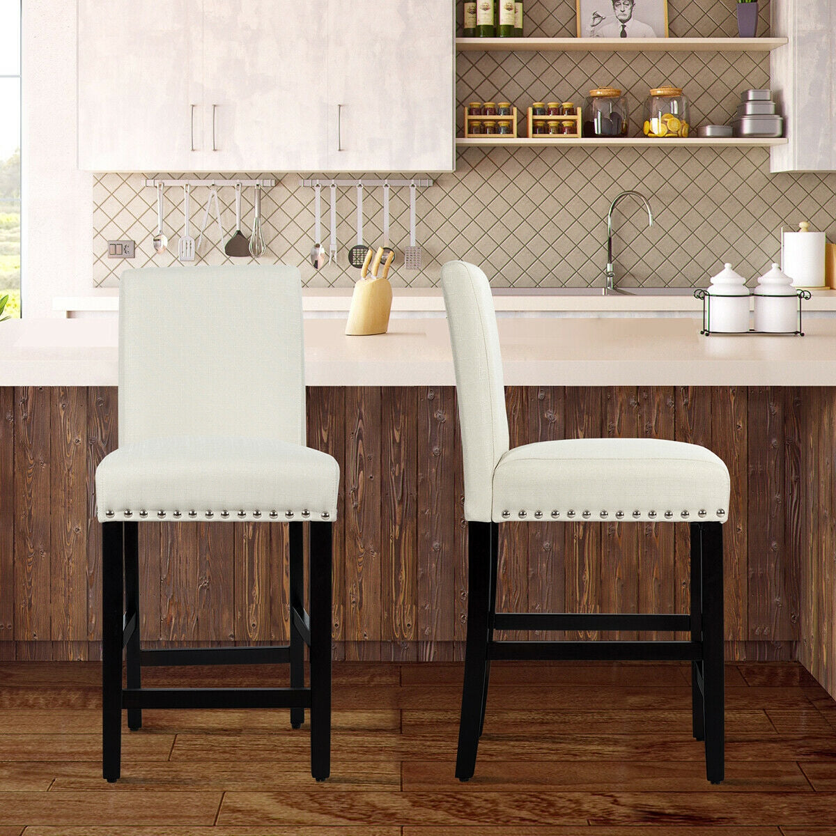 25 Inch Kitchen Chairs w/ Rubber Wood Legs
