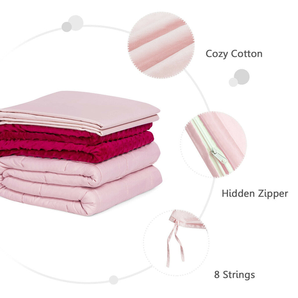 3 Piece 7lbs Heavy Weighted Blanket-Pink