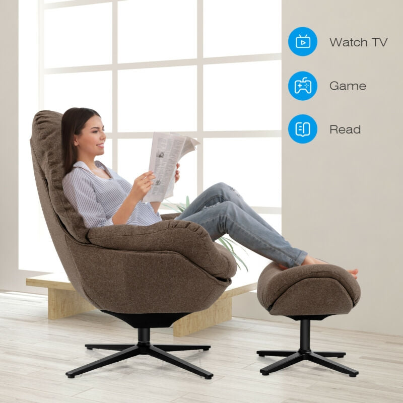 Criss Cross Chair Adjustable Swivel Vanity Chair with 5-Position Armrests