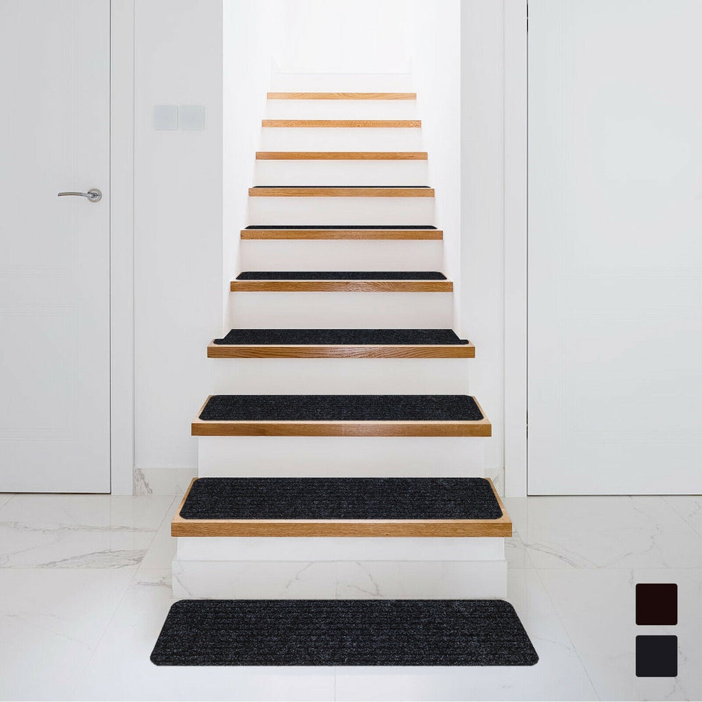 15 Pieces 30 x 8 Inch Slip Resistant Soft Stair Treads Carpet