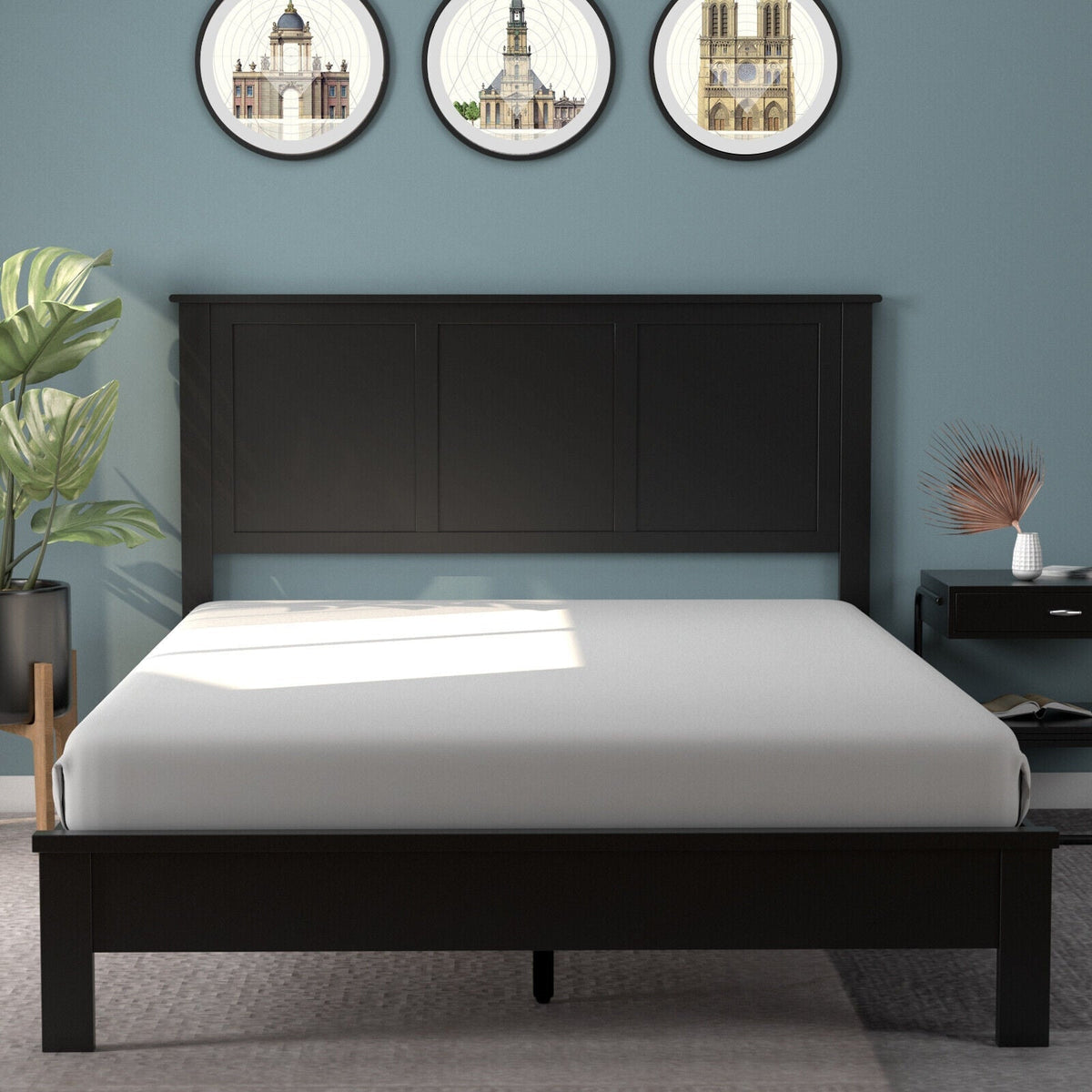 Full Wood Headboard Flat Panel with Pre-drilled Holes and Height Adjustment