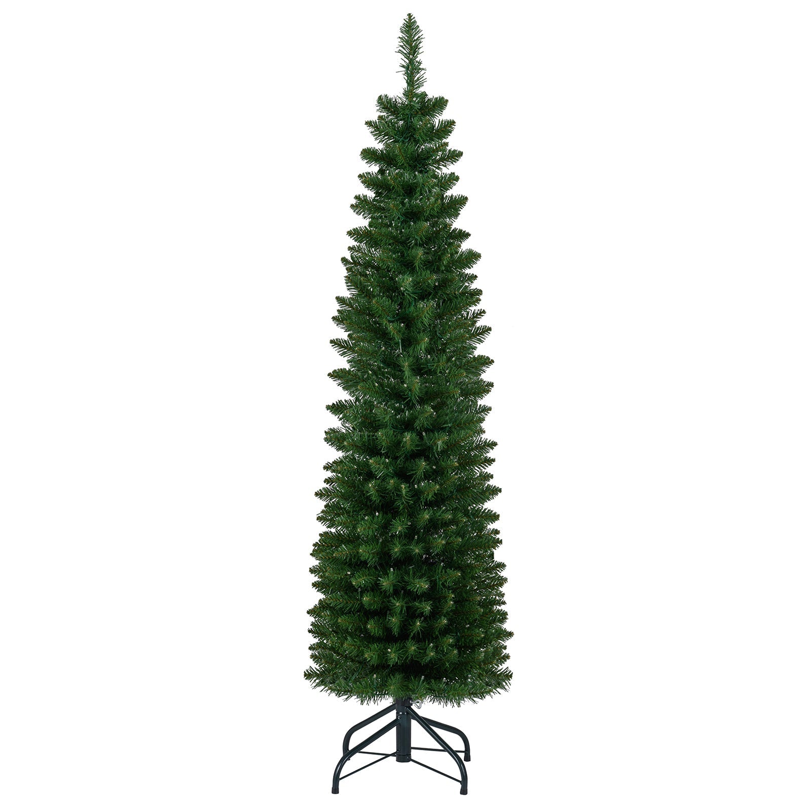 5/6/7/8/9 Feet Pre-lit Pencil Artificial Christmas Tree with 150/180/200//300/400 Warm White LED Lights