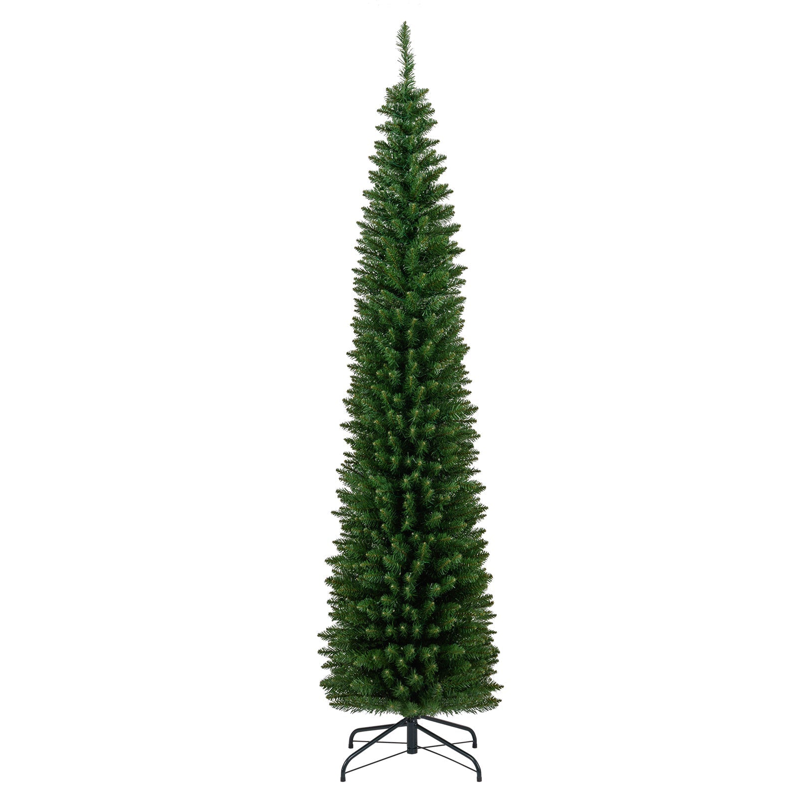 5/6/7/8/9 Feet Pre-lit Pencil Artificial Christmas Tree with 150/180/200//300/400 Warm White LED Lights