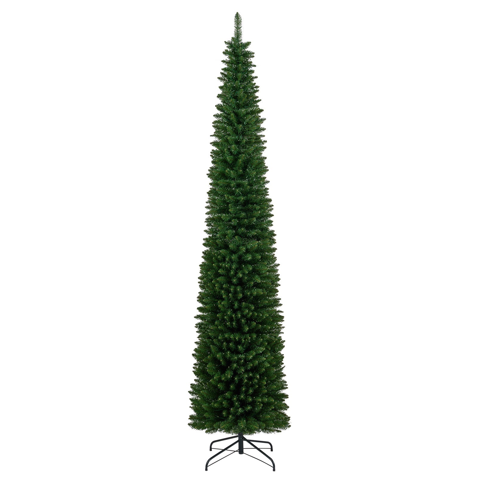 5/6/7/8/9 Feet Pre-lit Pencil Artificial Christmas Tree with 150/180/200//300/400 Warm White LED Lights