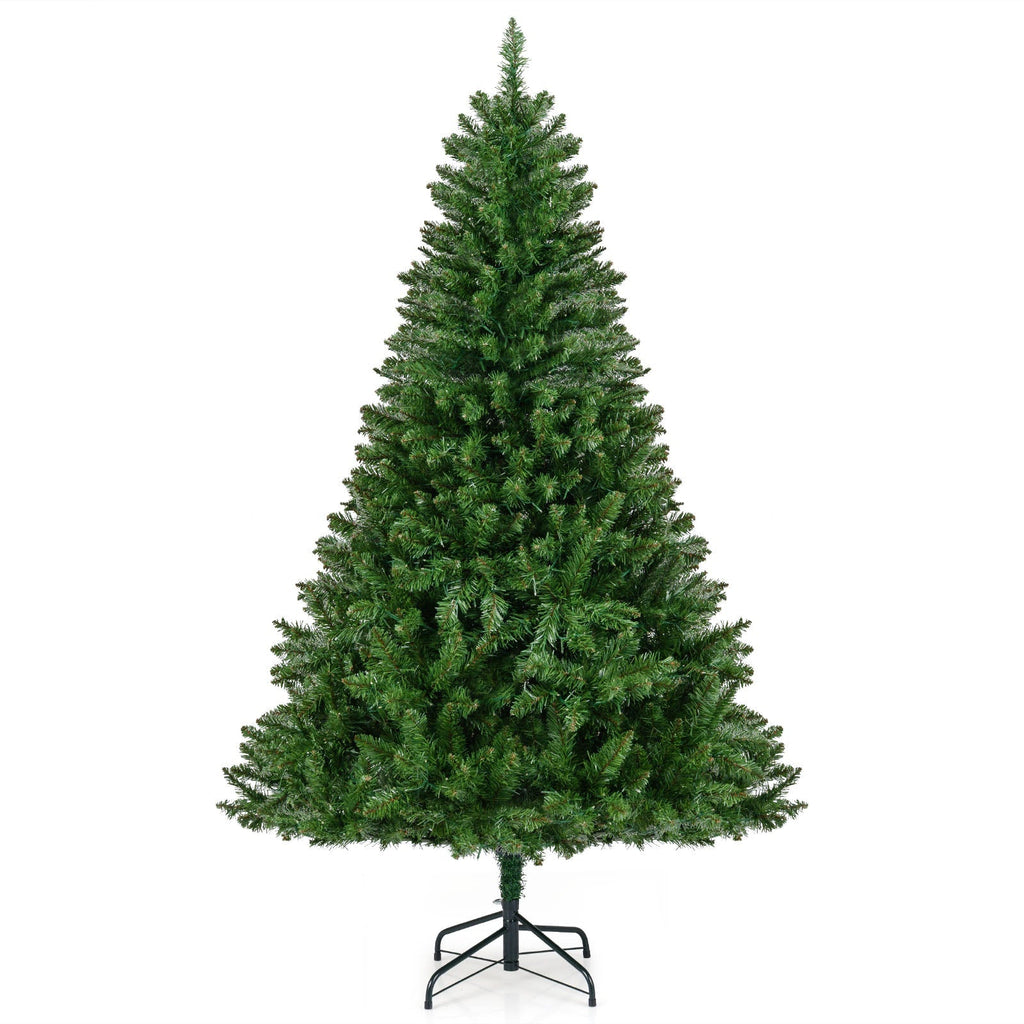 5/6/7 Feet Artificial Christmas Tree Hinged Xmas Tree with 7 Lighting Modes