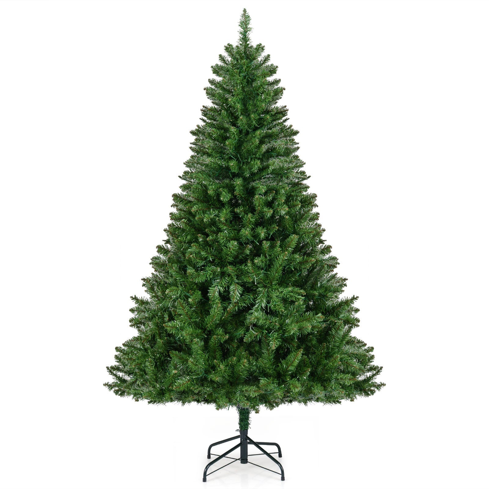 5/6/7 Feet Artificial Christmas Tree Hinged Xmas Tree with 7 Lighting Modes