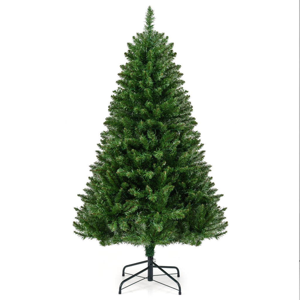 5/6/7 Feet Artificial Christmas Tree Hinged Xmas Tree with 7 Lighting Modes