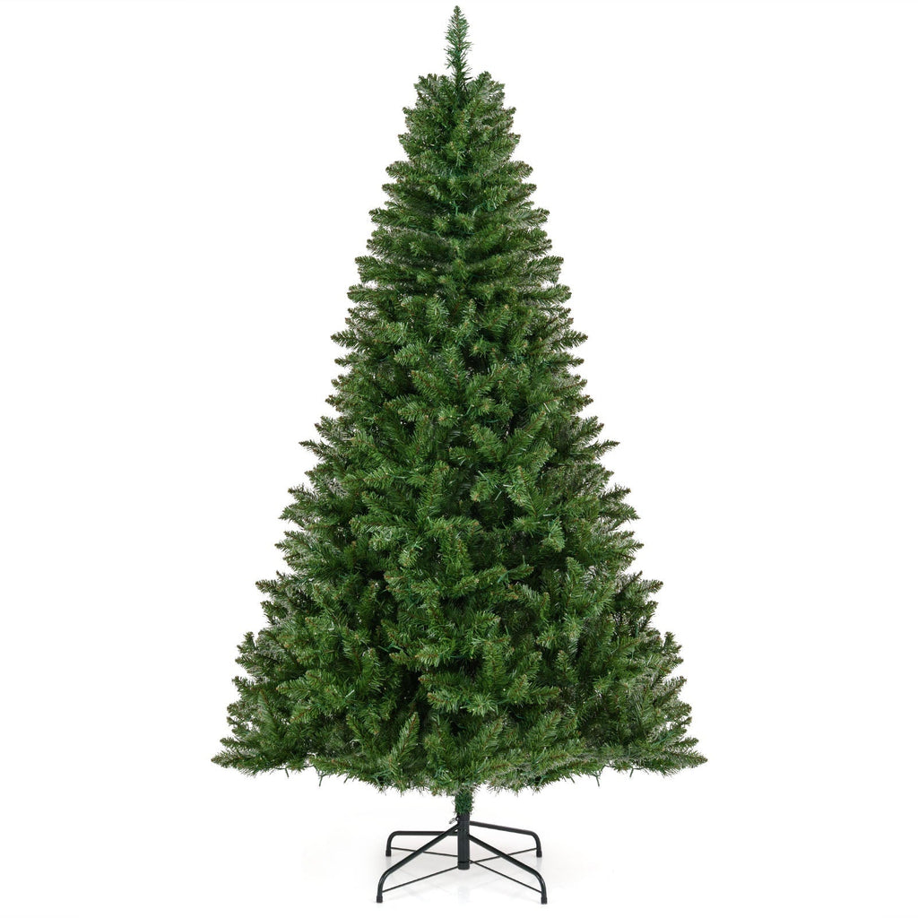 5/6/7 Feet Artificial Christmas Tree Hinged Xmas Tree with 7 Lighting Modes