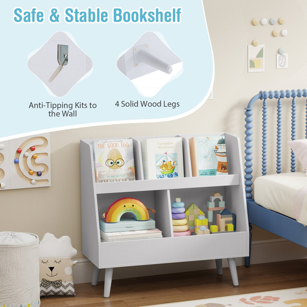 Kids Bookshelf and Toy Organizer 5-Cube Storage Unit