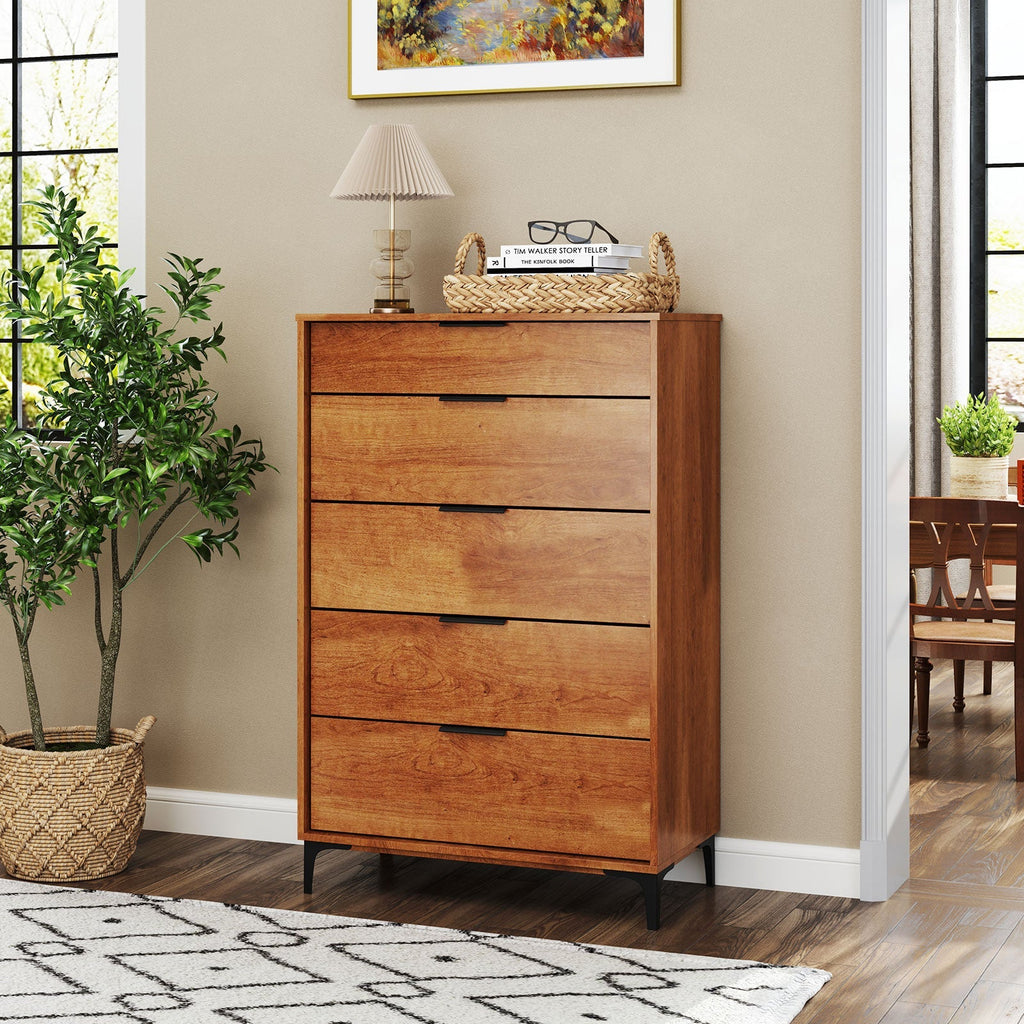 5-Drawer Dresser with Interlock System for Bedroom Living Room