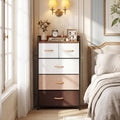5-Drawer Fabric Dresser with Removable Bins