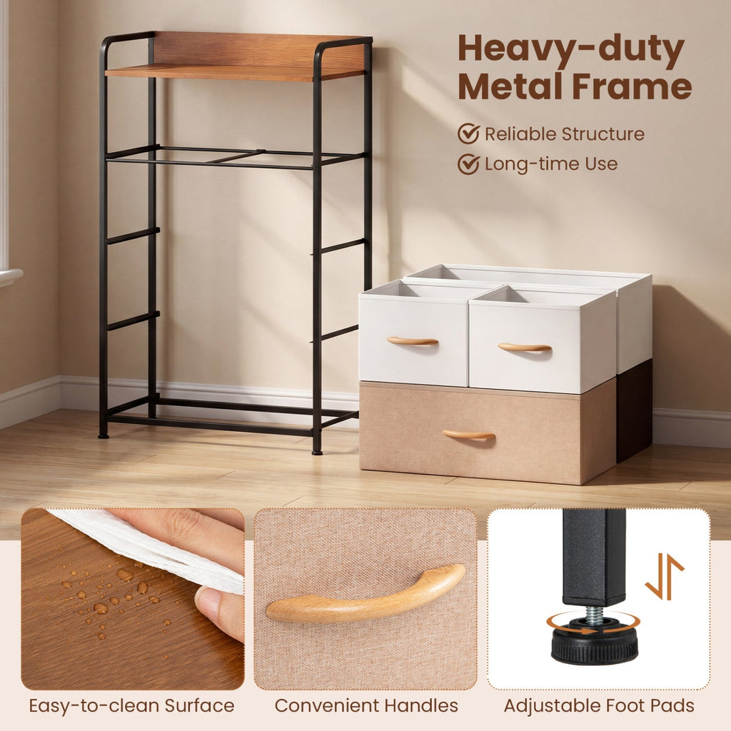 5-Drawer Fabric Dresser with Removable Bins
