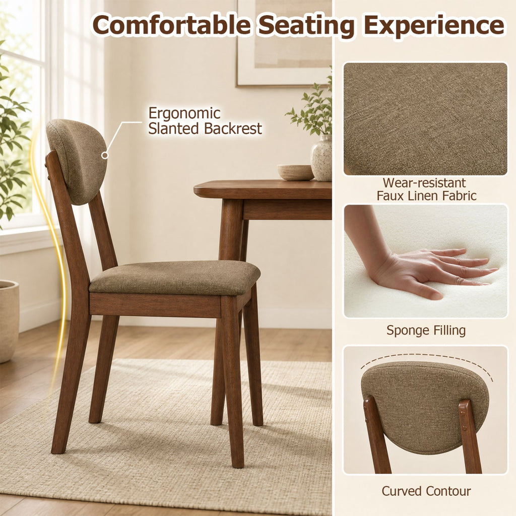 5-Piece Dining Set with Rectangular Table & 4 Fabric Chairs