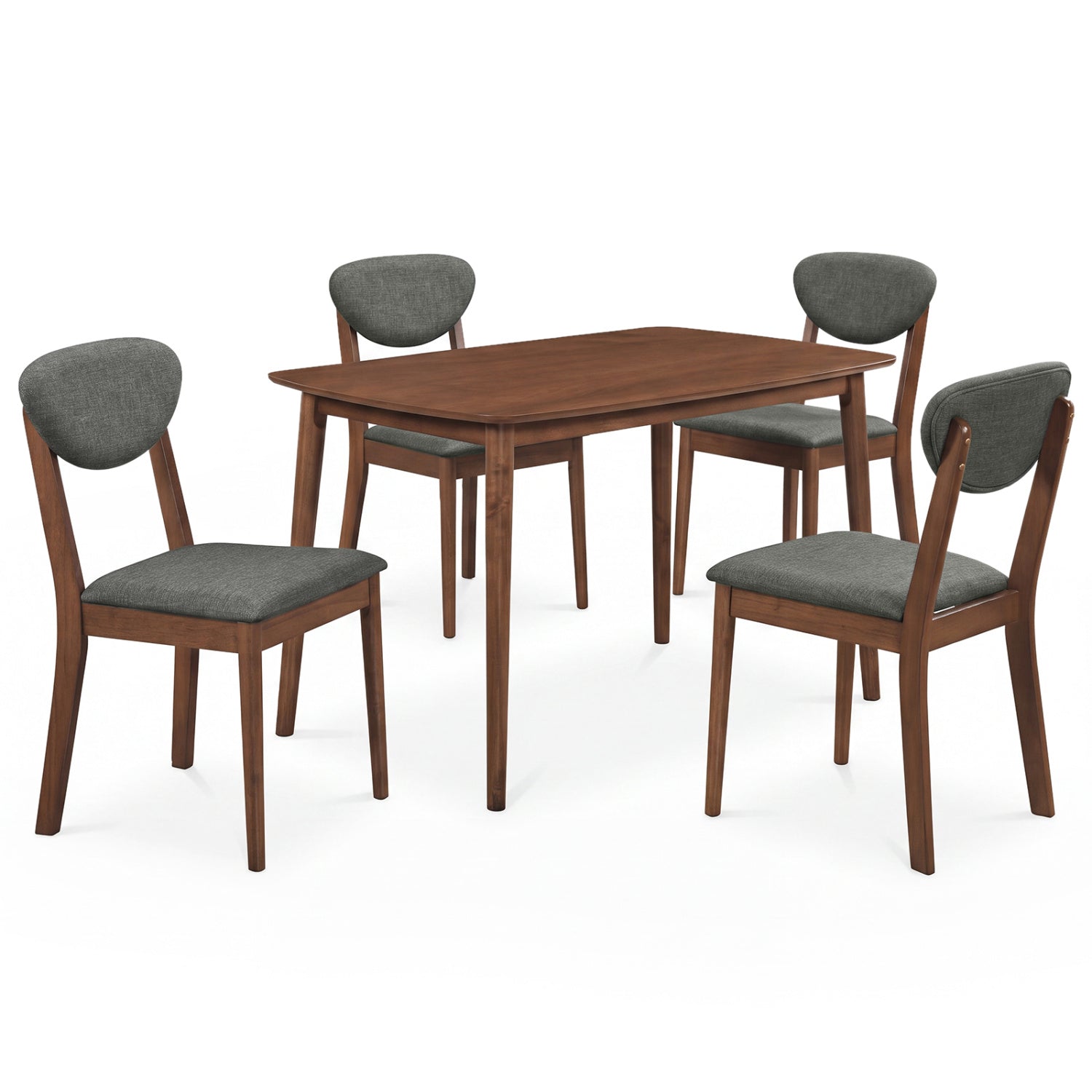 5-Piece Dining Set with Rectangular Table & 4 Fabric Chairs