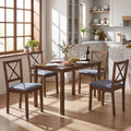 5-Piece Dining Set with Rectangular Table & Fabric Chairs