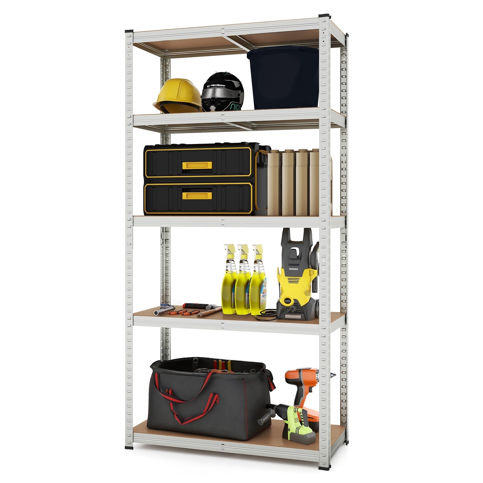 5-Tier Heavy Duty Metal Shelving Unit with 2000 LBS Total Load Capacity