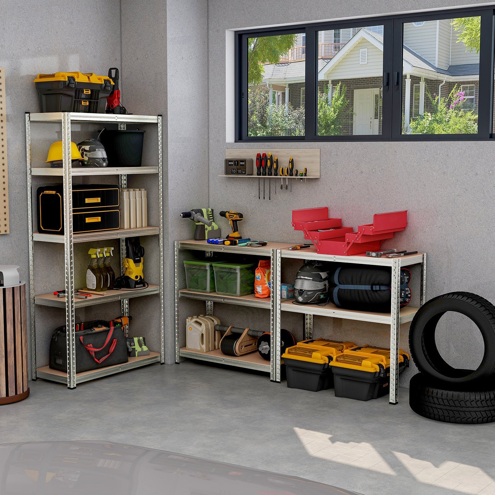 5-Tier Heavy Duty Metal Shelving Unit with 2000 LBS Total Load Capacity