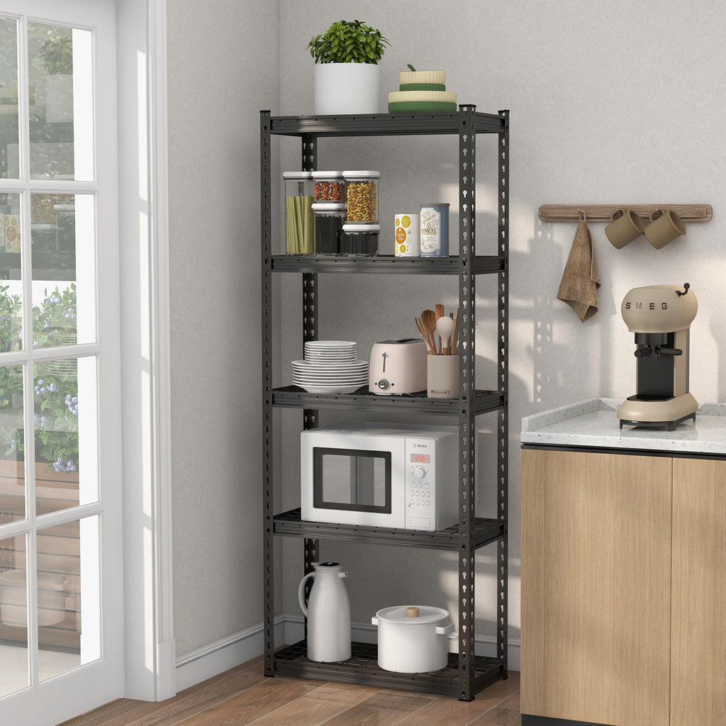 5-Tier Heavy Duty Wire Storage Racks with Anti-slip Foot Pad