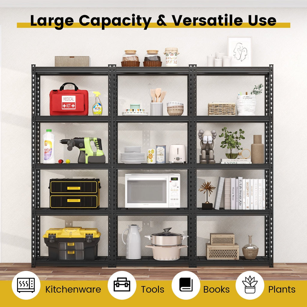 5-Tier Heavy Duty Wire Storage Racks with Anti-slip Foot Pad