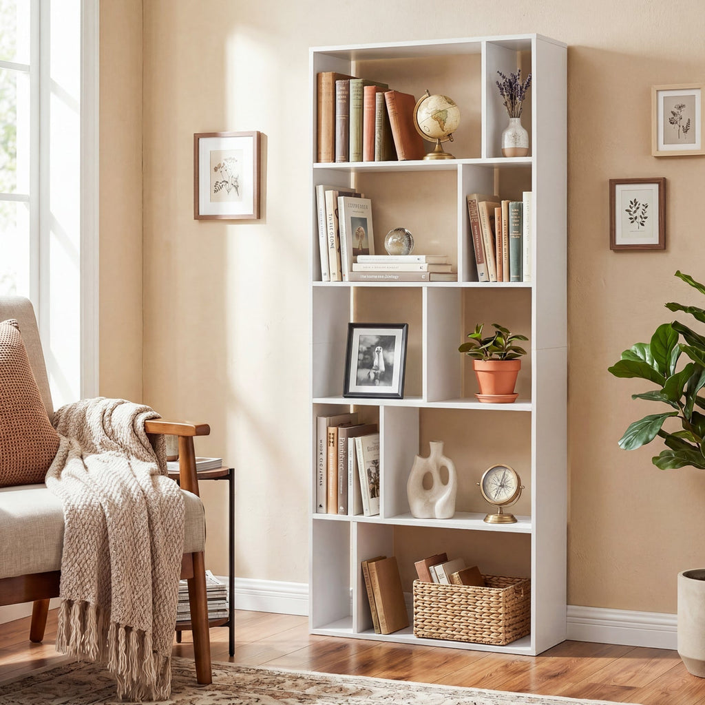 5-Tier Bookshelf with Open Back and Anti-Tipping Kit
