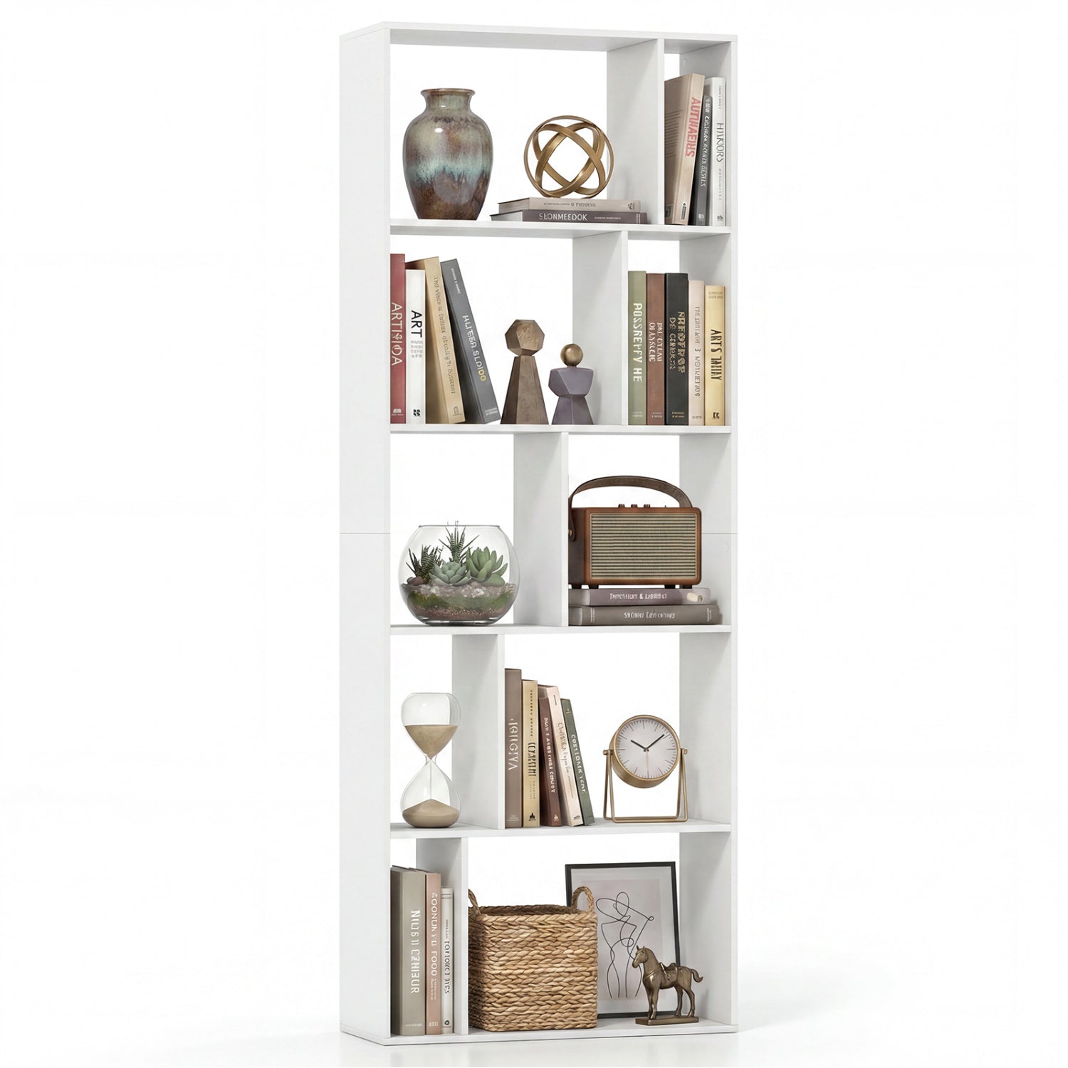 5-Tier Bookshelf with Open Back and Anti-Tipping Kit