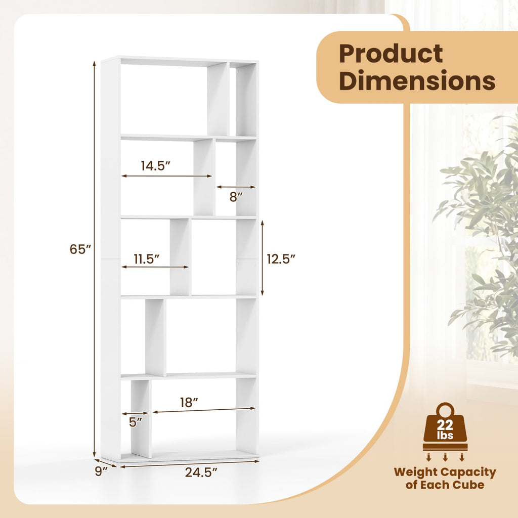 5-Tier Bookshelf with Open Back and Anti-Tipping Kit