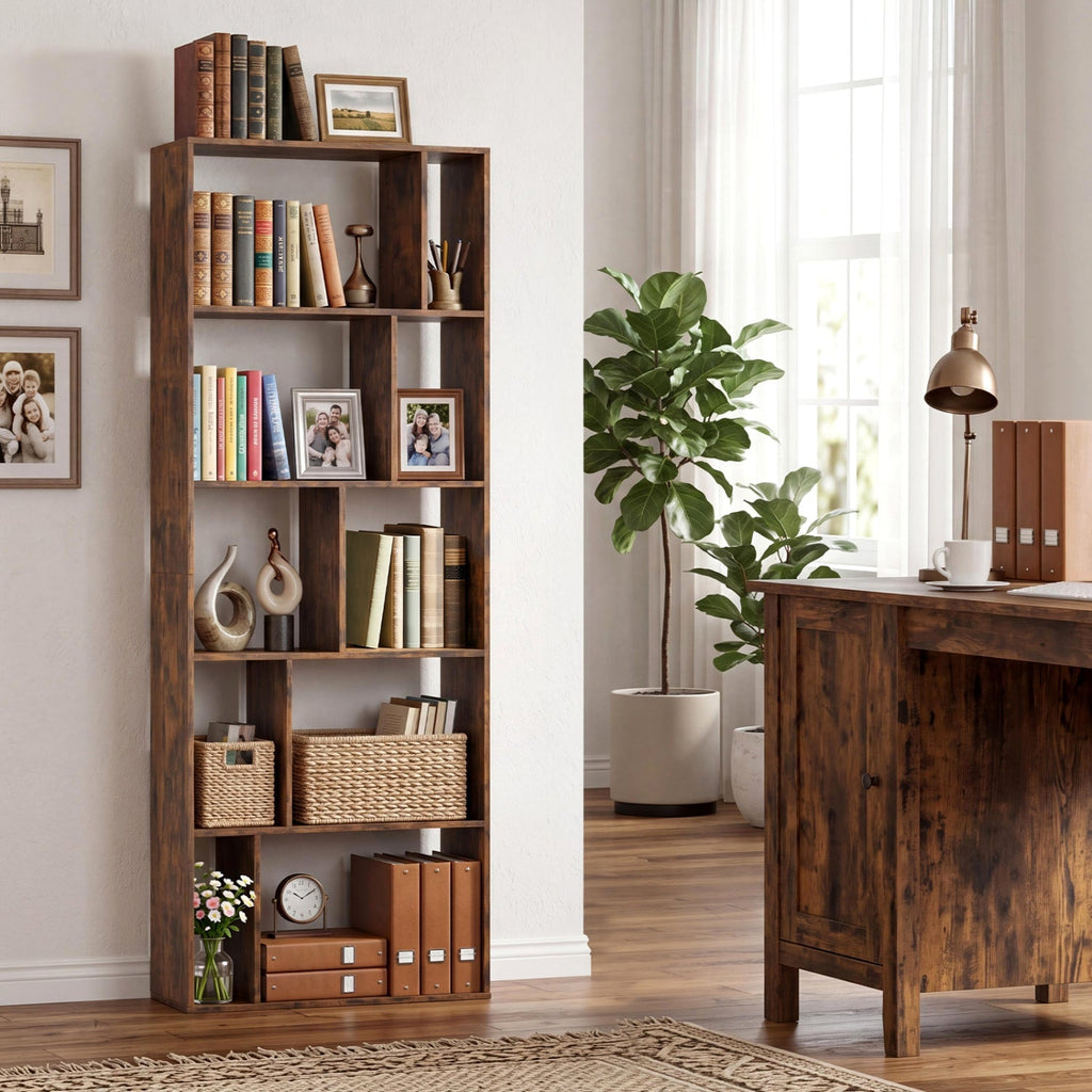 5-Tier Bookshelf with Open Back and Anti-Tipping Kit
