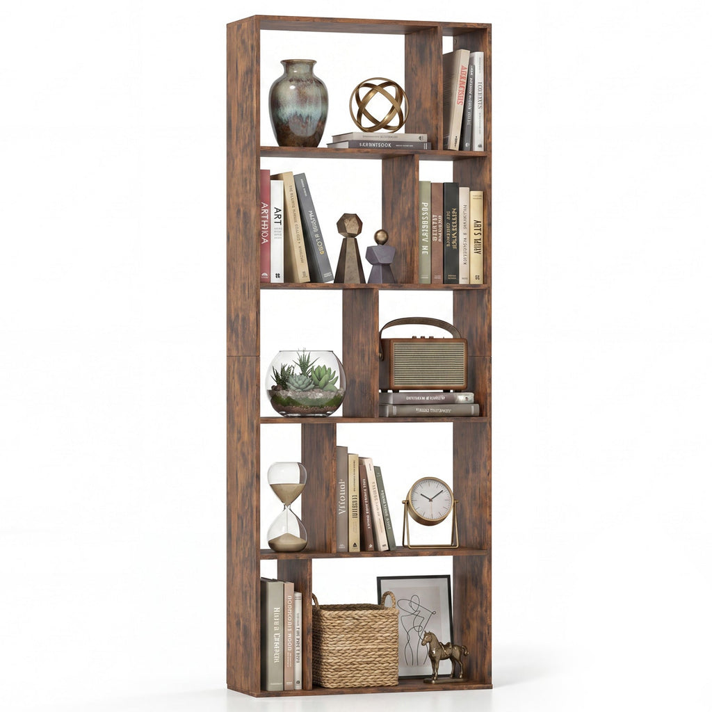 5-Tier Bookshelf with Open Back and Anti-Tipping Kit