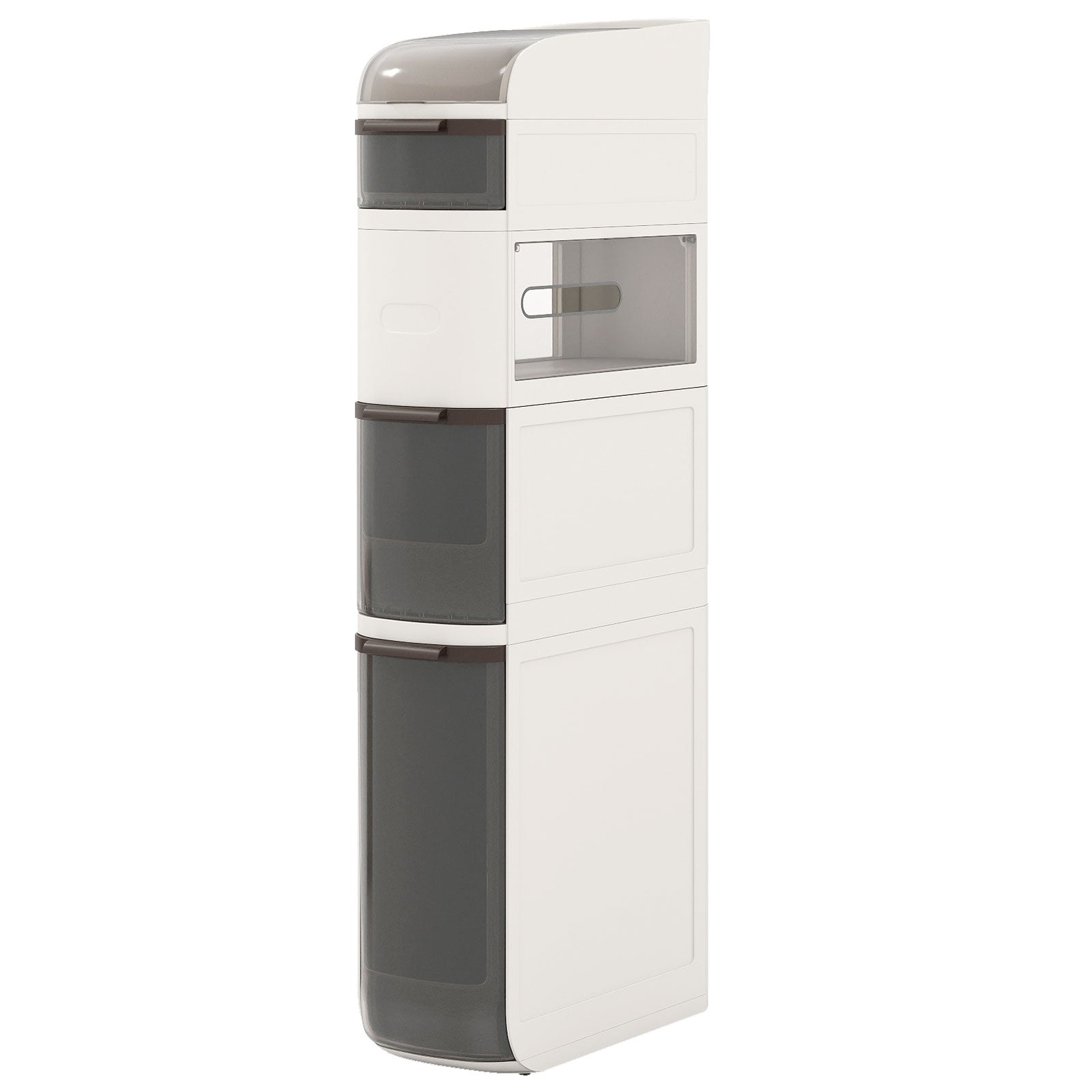 5-Tier Narrow Bathroom Storage Cabinet with Drawers and Tissue Box