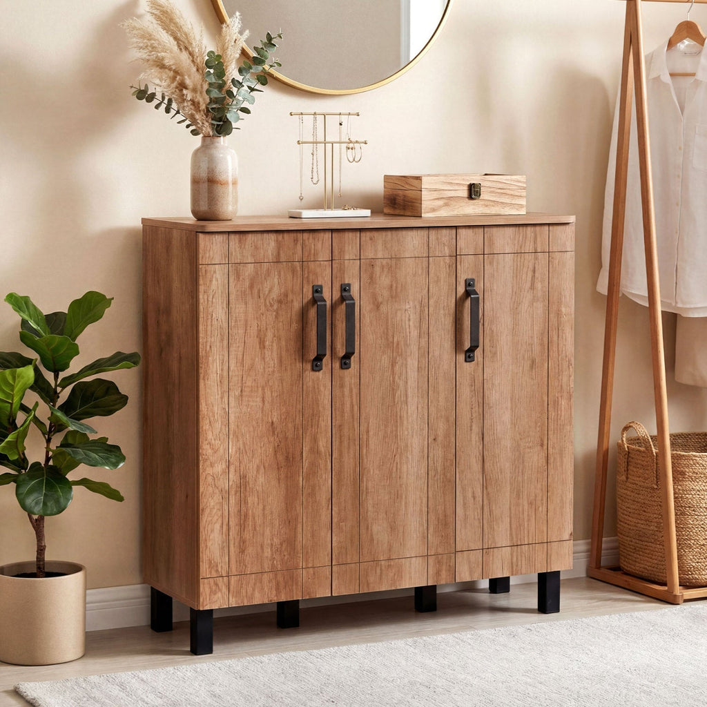 5-Tier Shoe Storage Cabinet Freestanding Shoe Rack Organizer-Oak