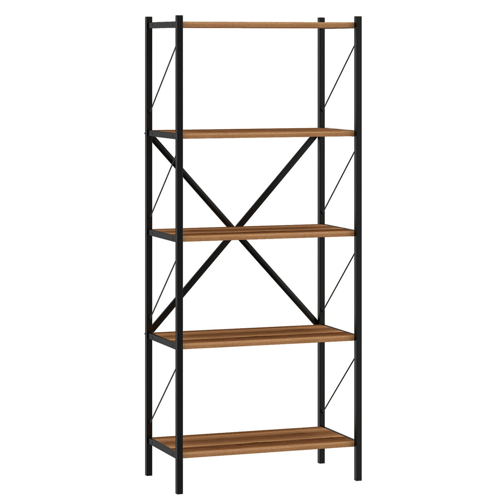 5-Tier Bookshelf with Heavy-Duty Metal Frame
